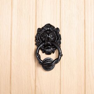 Lion Head Door Knocker - H150mm - Black - Pack of 2