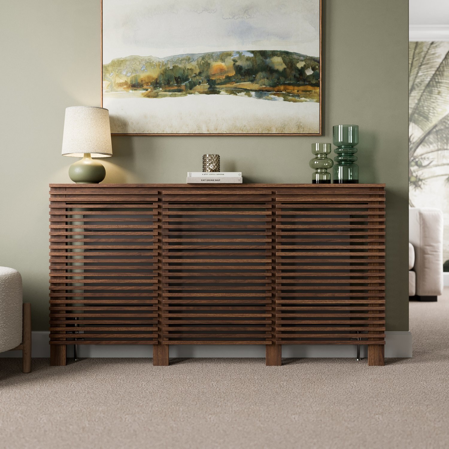 Vale Designs Milan Walnut Radiator Cover - Walnut / 160Cm