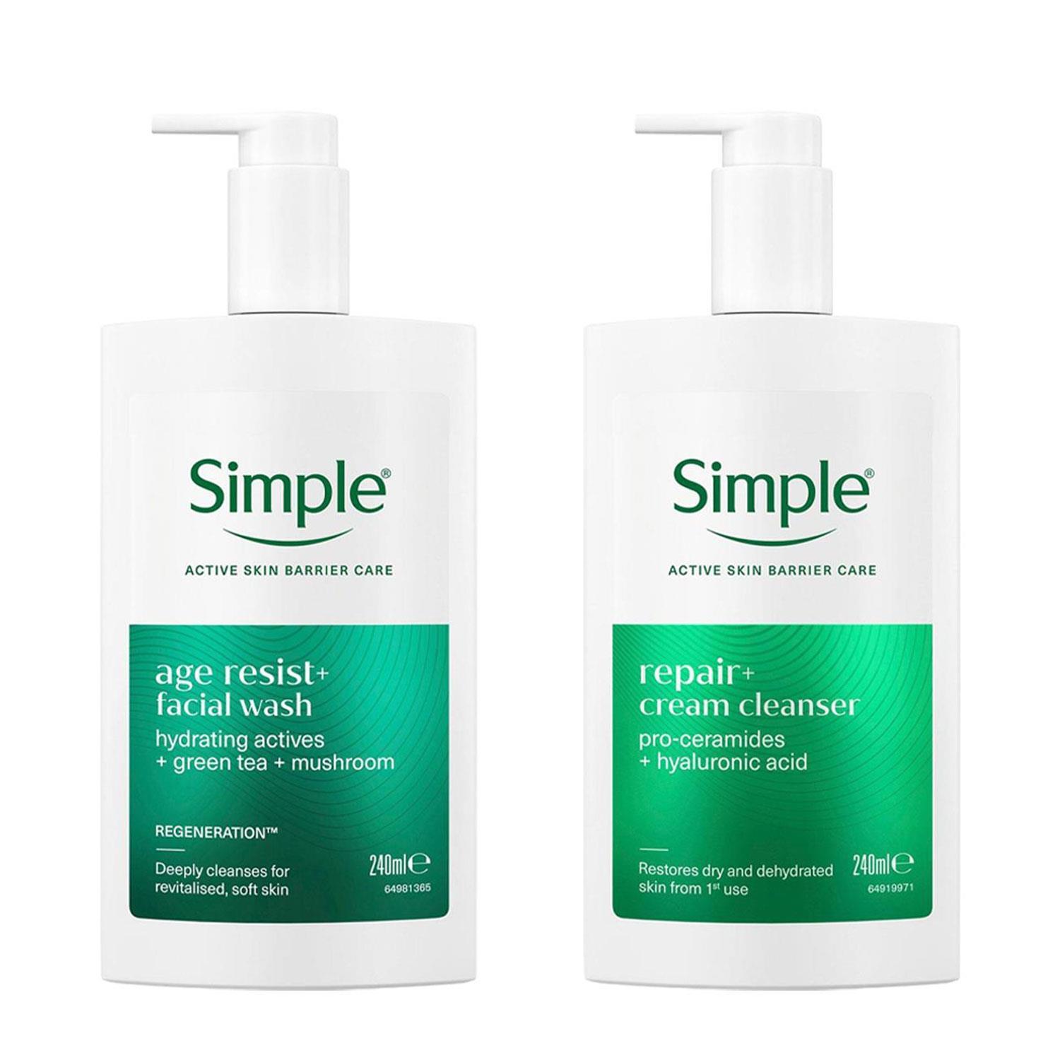 Simple (1X Age Resist+ Facial Wash & Repair+ Cream Cleanser) Face Wash Bundle - Purify+ Gel & Hydrate+ Micellar Cleanser, 240Ml - Image 3
