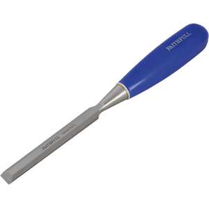 Faithfull 6mm (1/4in) bevel edge chisel, 140mm blade, blue PVC handle