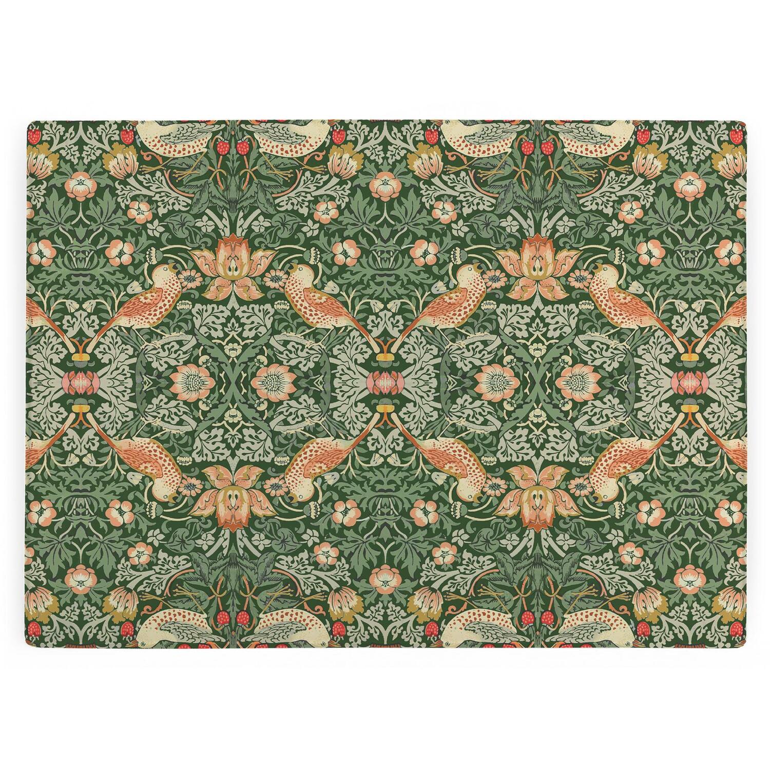 Image of Green Strawberry Thief Glass Worktop Protector&hellip;