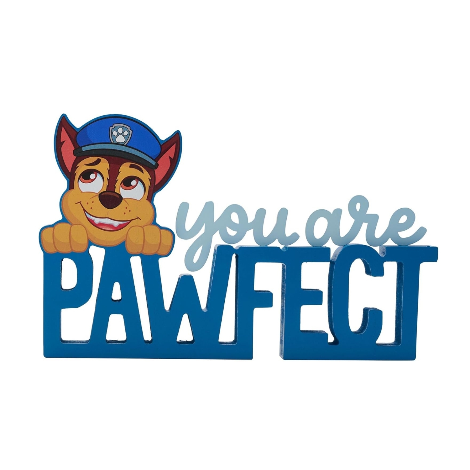 Widdop & Co Paw Patrol Chase "You Are Pawfect" Mantle Plaque - Blue