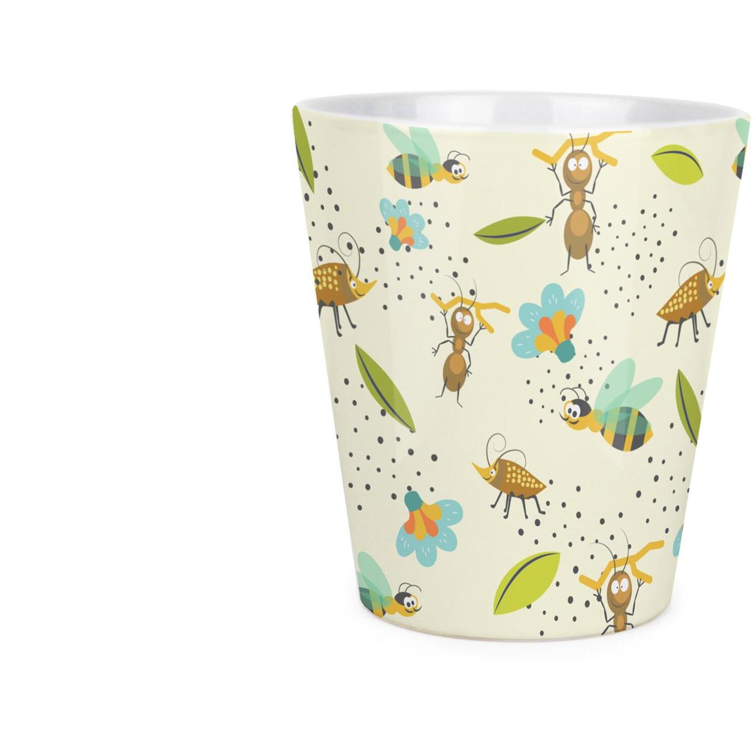 Purely Home Cartoon Bugs Small Ceramic Childrens Plant Pot - Green