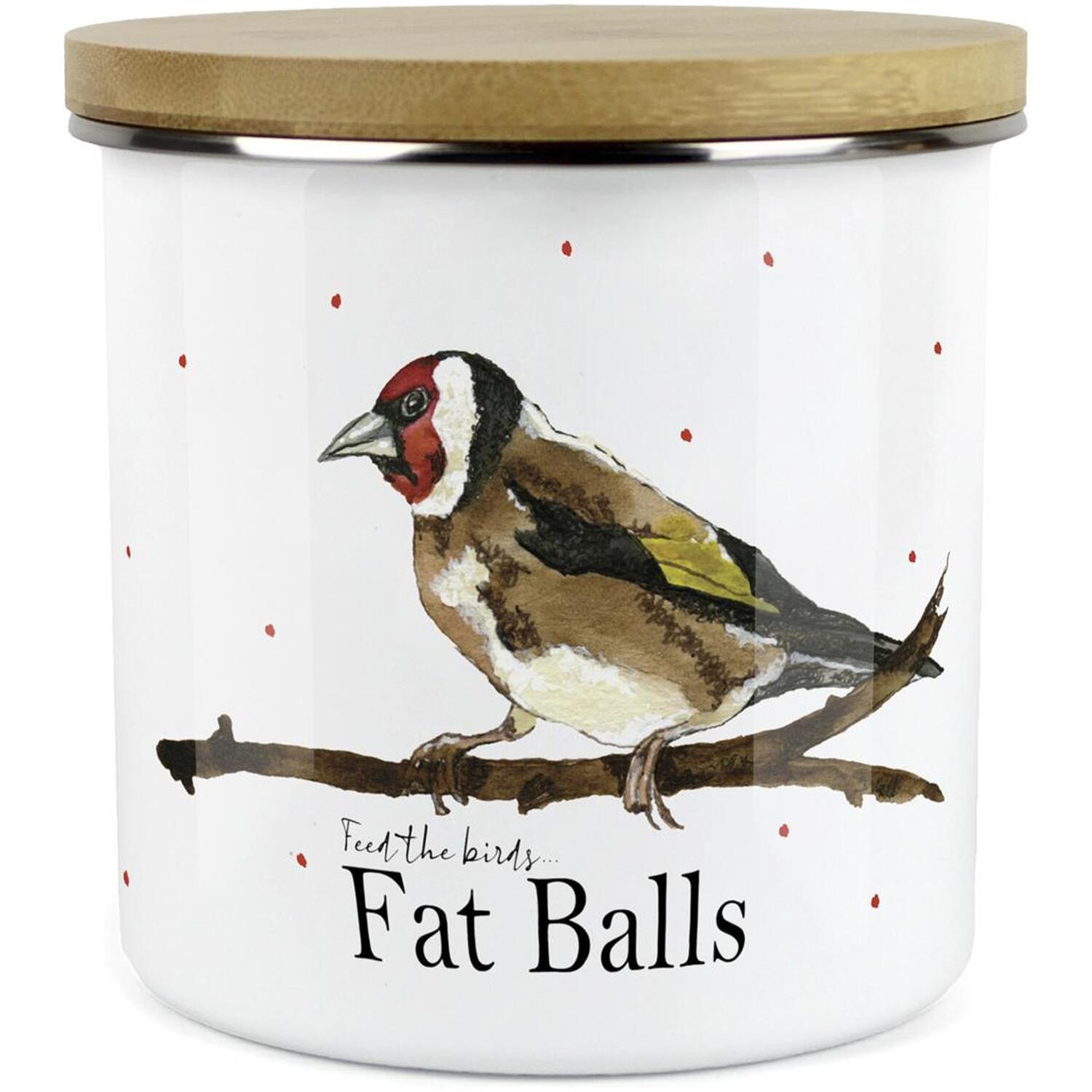 Purely Home Fat Balls Bird Feed Large Storage Canister - White