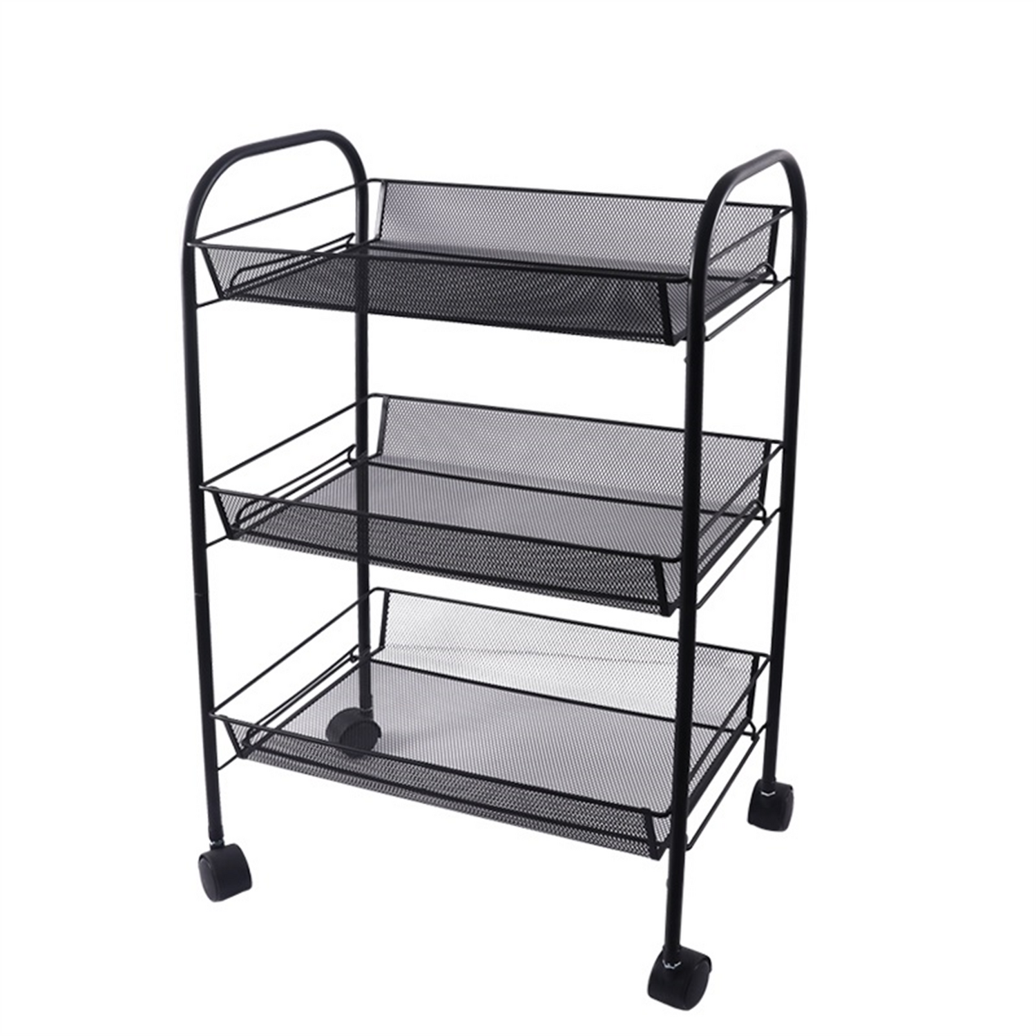 3 Tier Metal Storage Utility Tray Cart Trolley - Retail Office Rack Moveable - Image 2