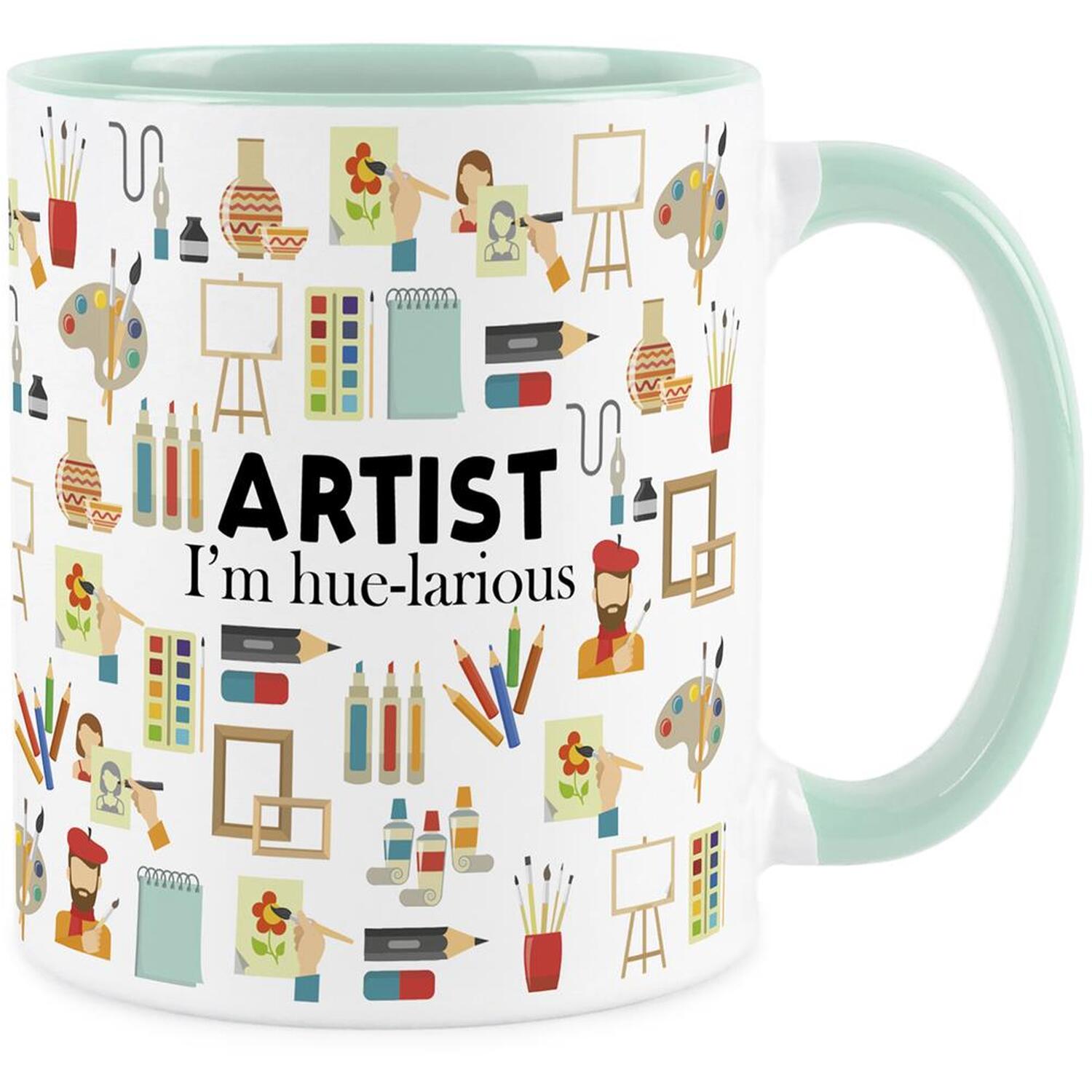 Purely Home Novelty Artist Mint Green Mug - Coffee/Tea Ceramic Cup Gift - Mint