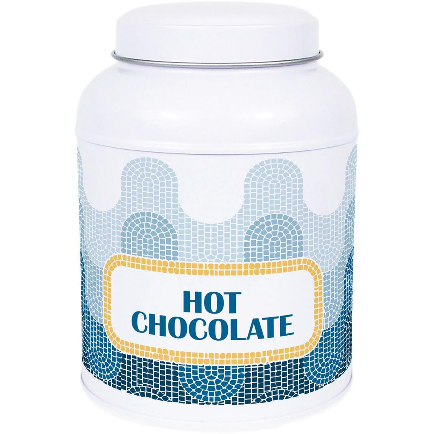 Mosaic Waves Hot Chocolate Canister - Small Domed Lid Kitchen Storage Tin Gift - Image 2