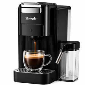 Kmok 19 Bar Multi-Capsule Coffee Machine with Milk Frother, Compact Espresso Maker