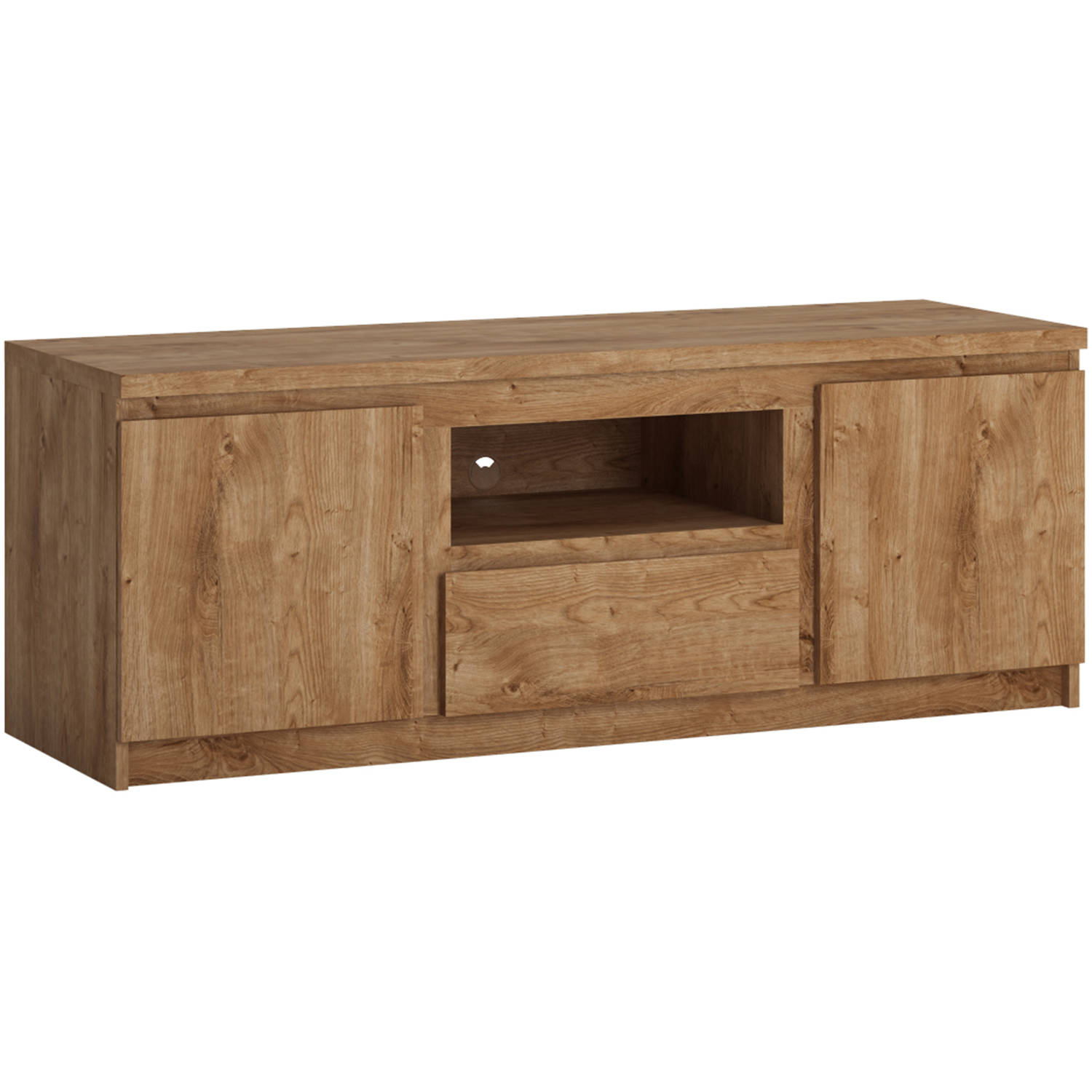 Furniture To Go Fribo TV Cabinet 136cm Wide Oak Effect Brown - Image 4