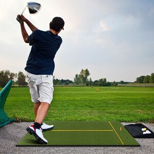 Costway Golf Hitting Mat Artificial Turf Grass Practice Mat