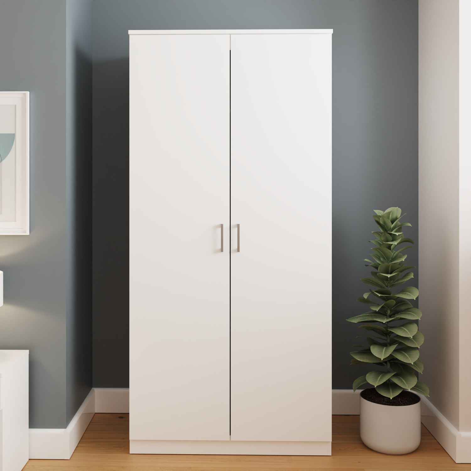 Bailey 2 Door Wardrobe White Gfw - Image 5
