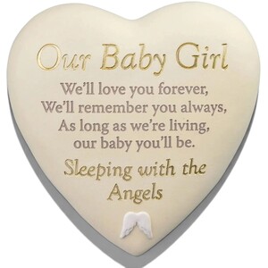 Our Baby Girl Heart Shaped Graveside Plaque