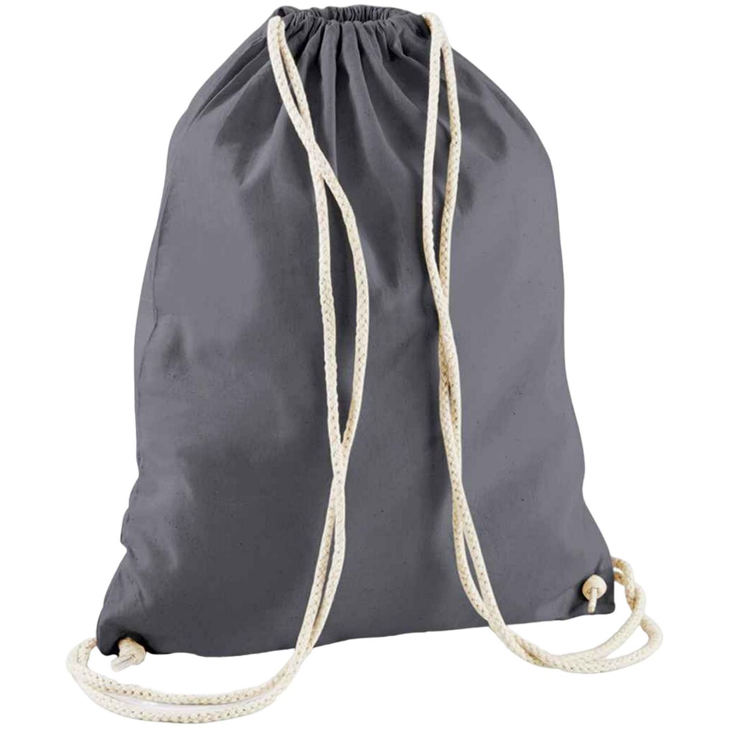 Westford Mill Cotton Drawstring Bag - Graphite Grey