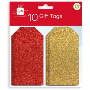 Red and Gold Gift Tags Pack of 10