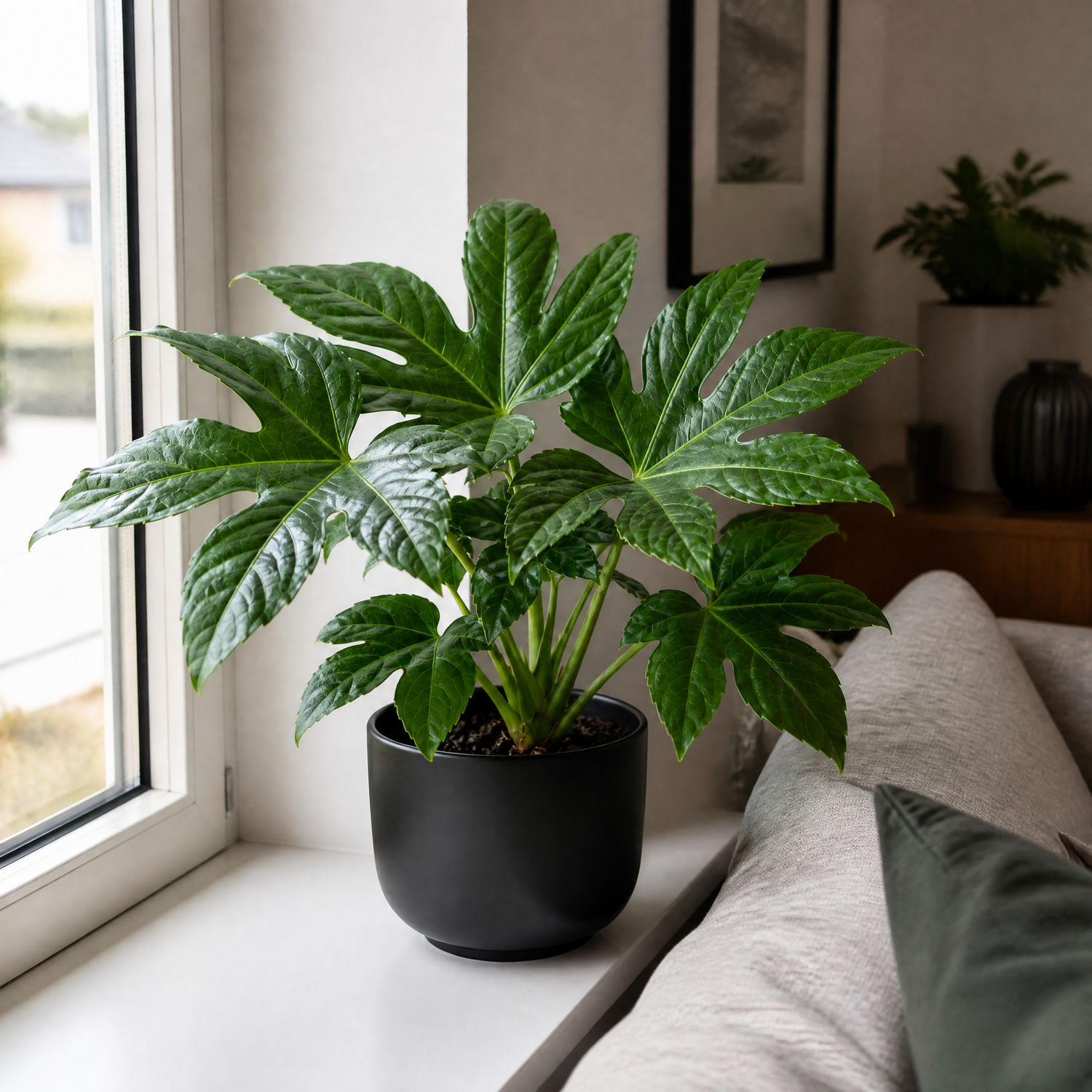 Plants By Post Fatsia Paper Plant E - Matt Black