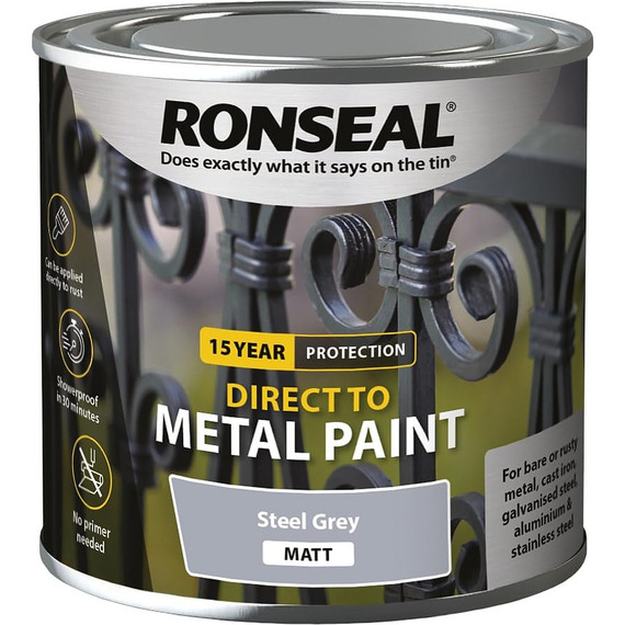 Direct to Metal Paint Steel Grey Matt 250ml