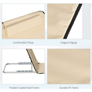 Beige Outsunny Set Of 2 Beach Mat Seat shot 21201764