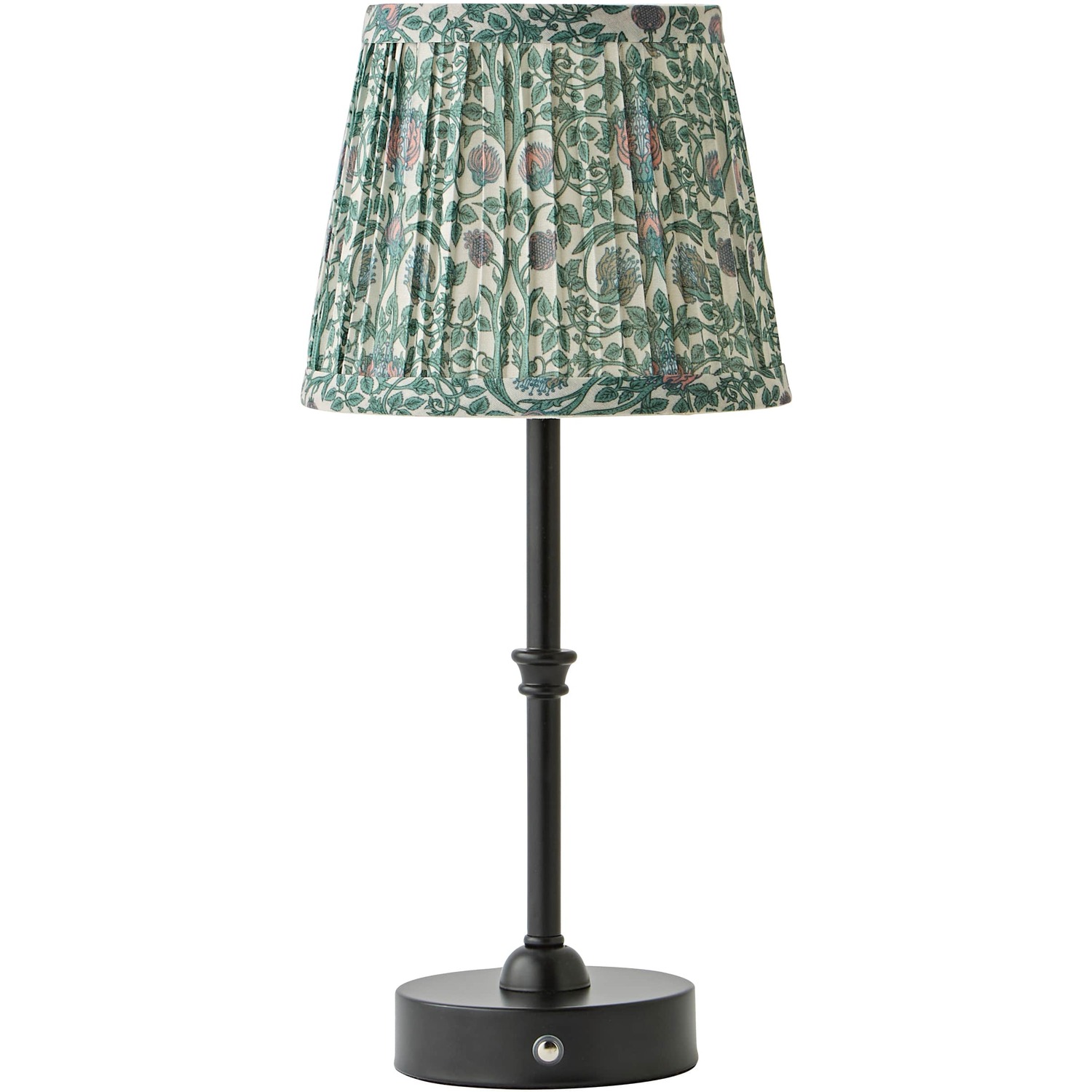 Valuelights Unisex Green Lowe Floral Pleated Shade Metal Portable Rechargeable Table Lamp In - Image 4