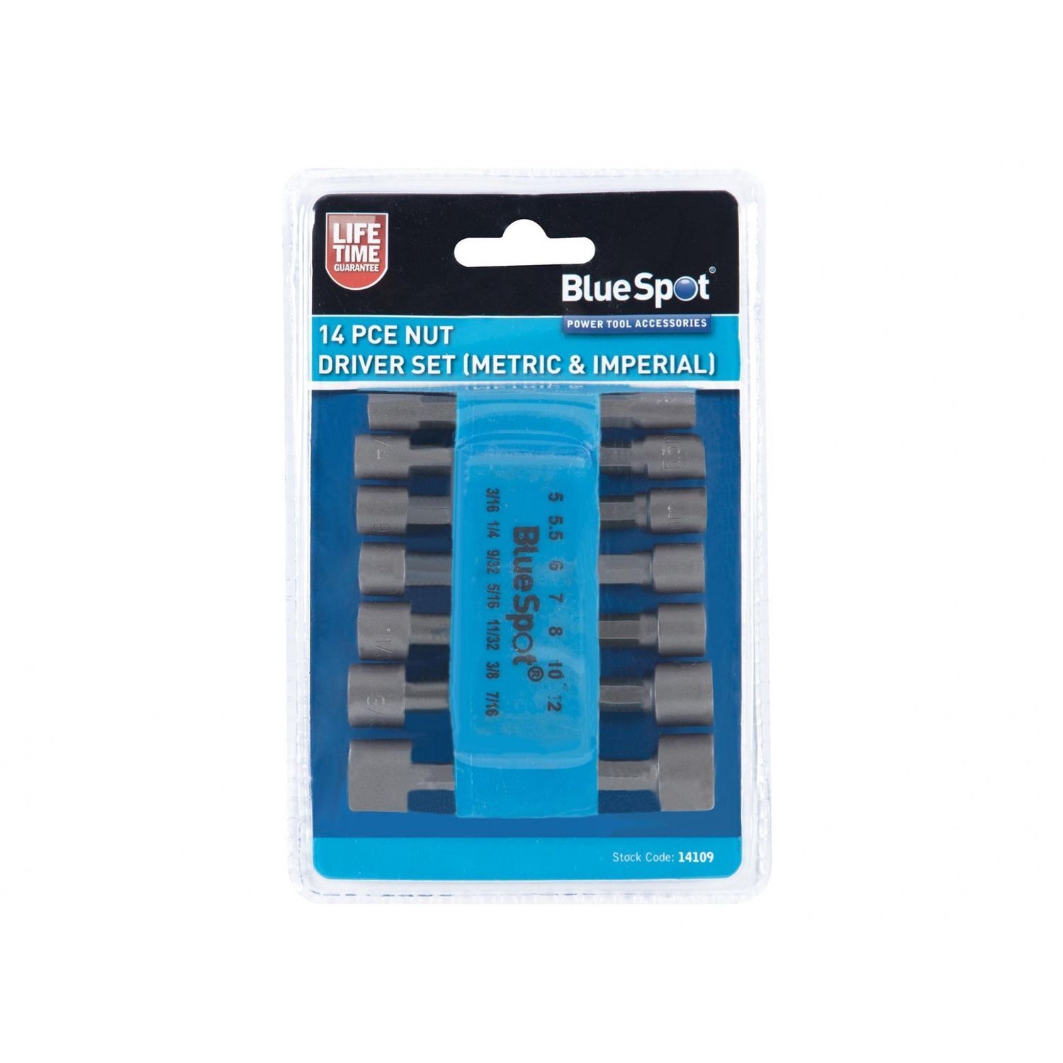 Bluespot Tools Metric & Imperial Nut Driver Set, 14 Piece