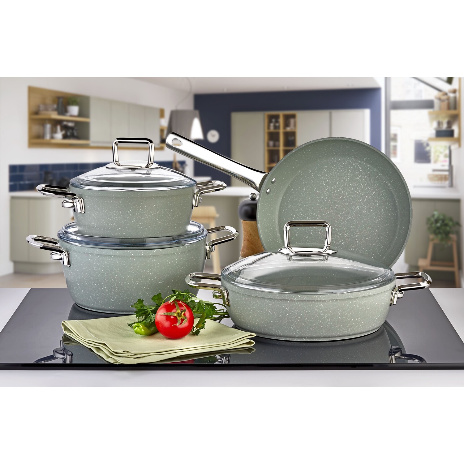 B&Q -  Artemis Collection 7-Piece Non-Stick Granite Cookware Set - Image 4