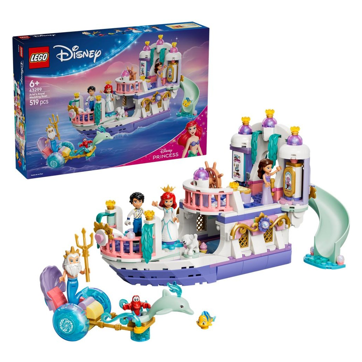 Lego Disney Princess Princess Ariel'S Royal Wedding Boat 43299 - Image 10