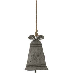 Rustic Metal Hanging Bell with Bow