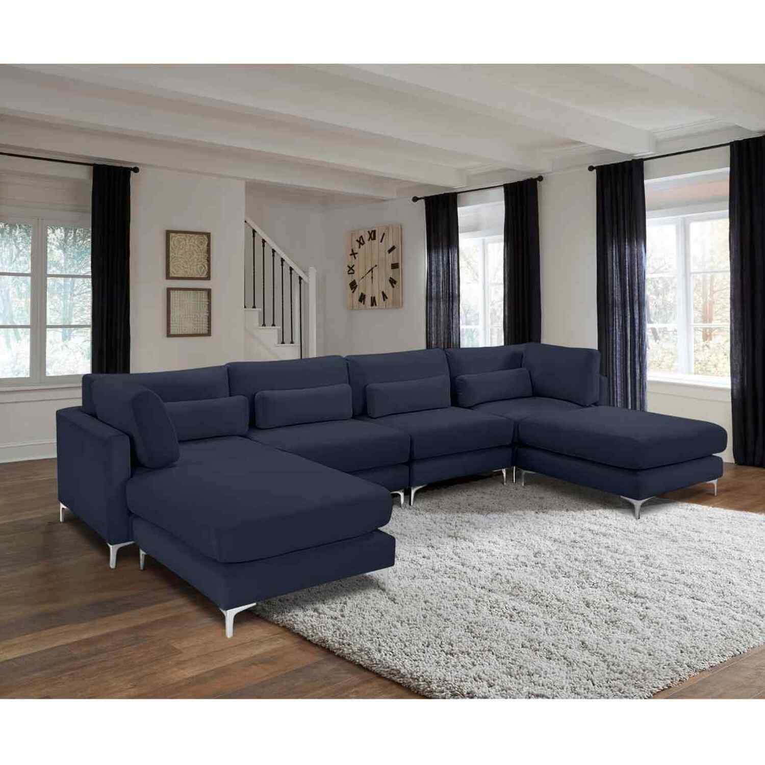 Simply Eleganza - Finley Full Back Large Corner U Shape Sofa - Grey thumbnail