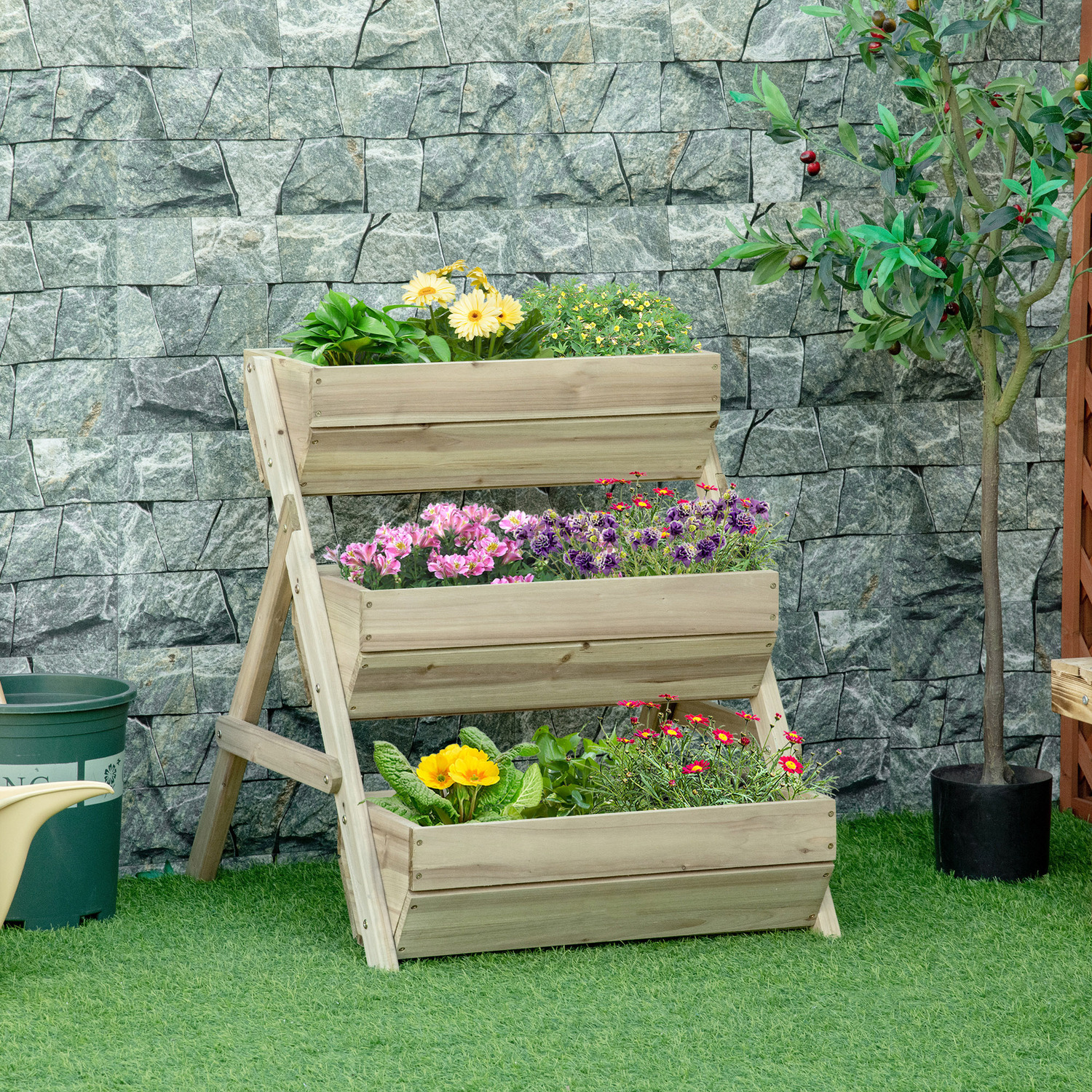 3 Tier Raised Garden Bed Wooden Elevated Planter Box 3 Tier Raised Garden Bed Wooden Elevated Planter Box