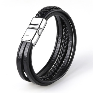 Twin Mens and Womens Dual Band Leather Bracelets