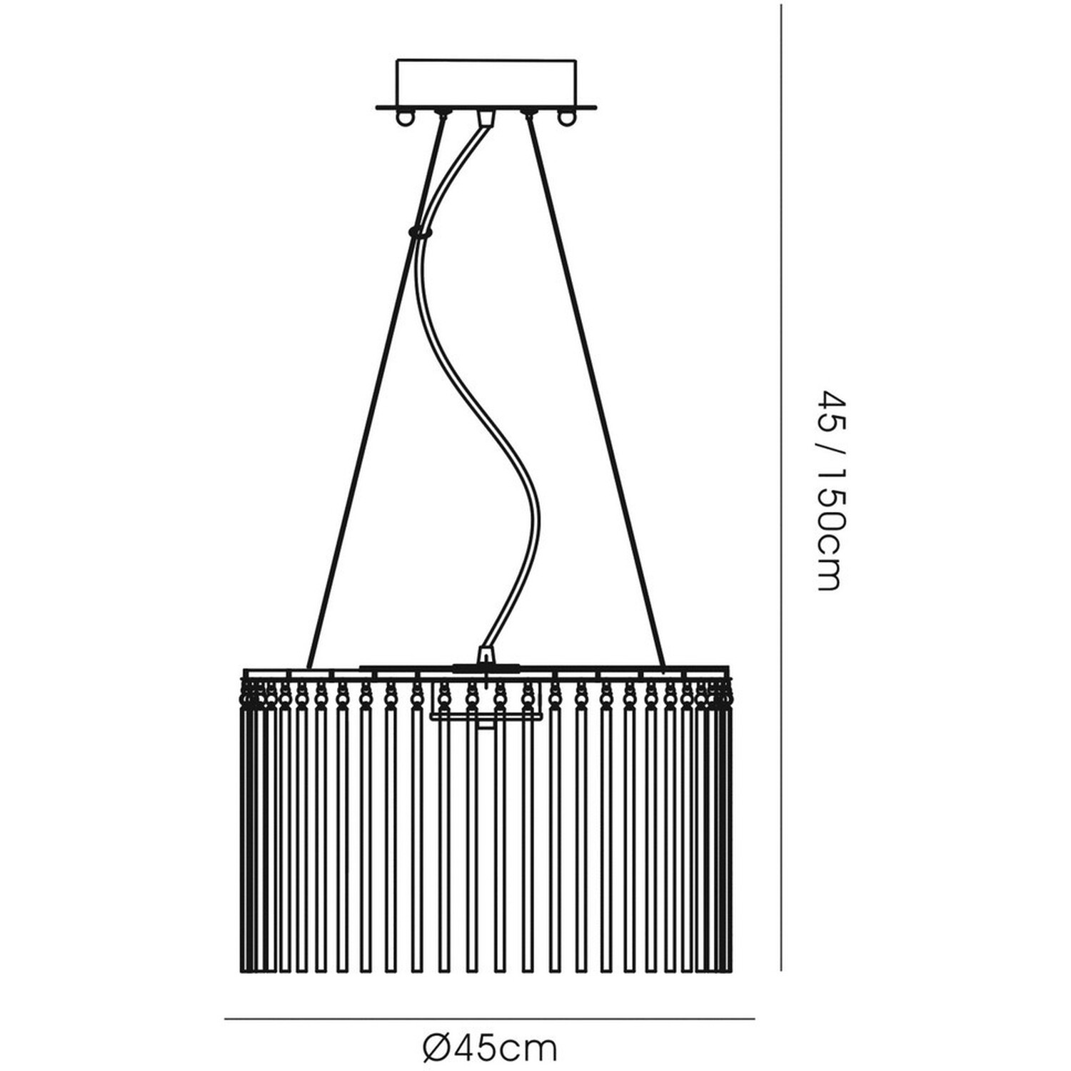 Zanthe Ceiling Pendant Round 10 Light Polished Chrome Clear Glass - Polished Chrome