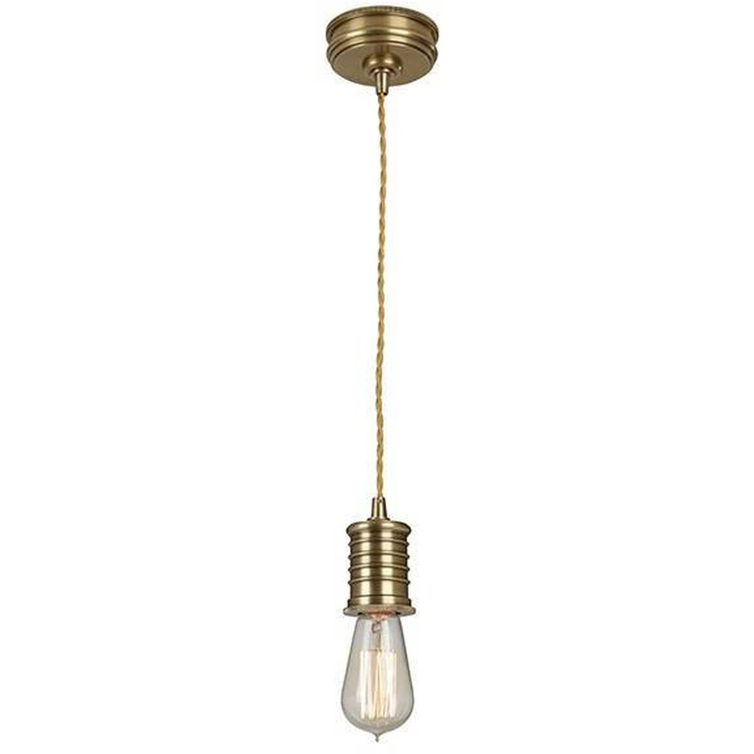 Douille 1 Light Ceiling Pendant Antique Brass, E27 - Antique Brass