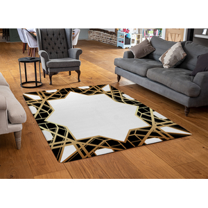 Art Deco Star Border Designer Rug