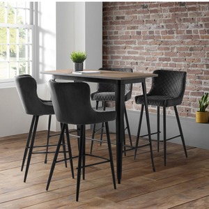 Luxe Velvet Bar Stool - Grey