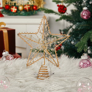 Metal LED Light Glitter Star Chirstmas Tree Decoration
