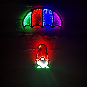 Infinity Light up Hanging Parachute Gonk Christmas Decoration with LEDs