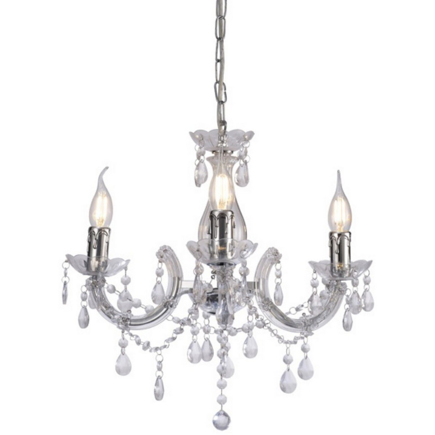Floria Chandelier, Acrylic Sconce  Acrylic Crystal Droplets Polished Chrome - Polished Chrome