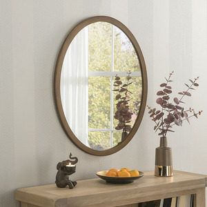 Contemporary Oval Wall Mirror Bronze