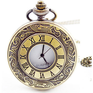 Vintage Roman Pocket Watch with Chain