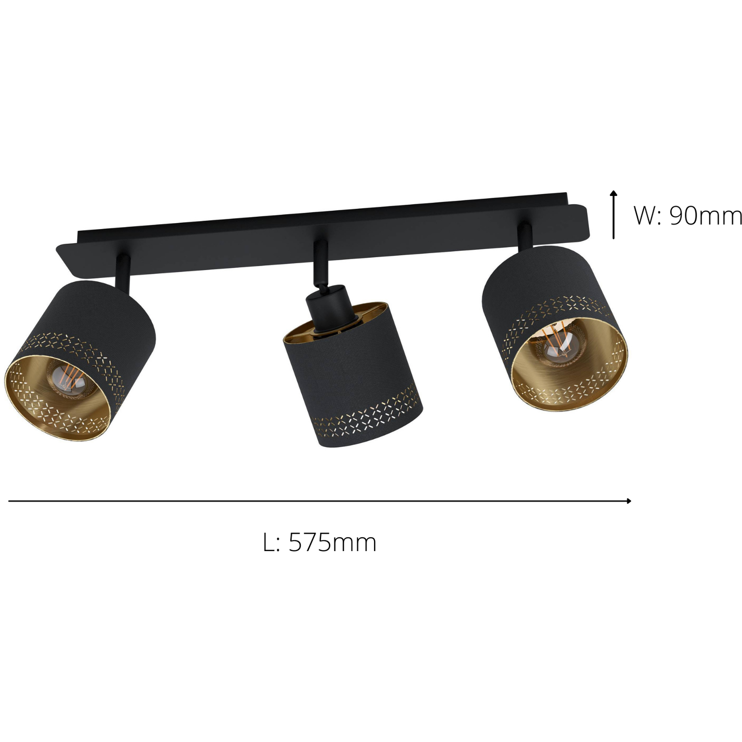 Eglo Esteperra Decorative Blackgold 3-light Spotlight - Black