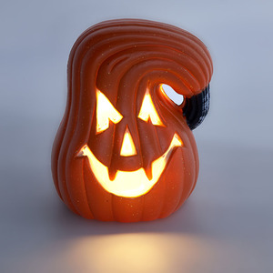 Halloween LED Twisted Pumpkin Lantern Ghost Face