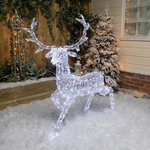 1.4m White Acrylic Stag with 330 White or Warm White LEDs