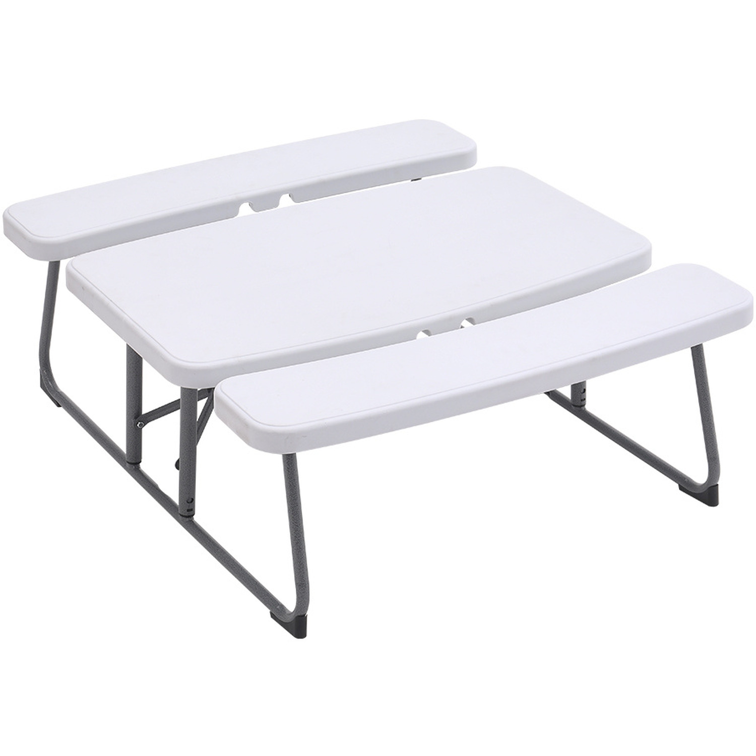 Kids Foldable Garden Picnic Table And Bench Set - Beige 95 5cm