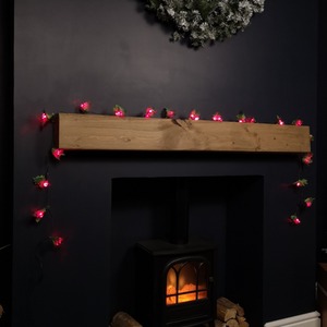 Premier Holly Garland with Berries and 40 LEDs