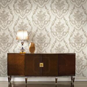 Perla Floral Damask Textured Wallpaper