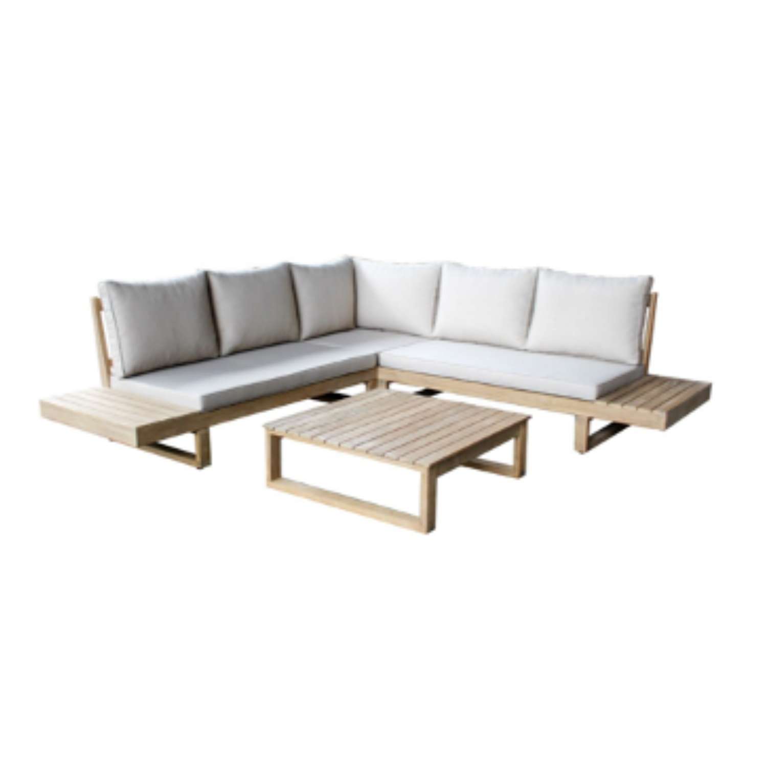 FurnitureboxUK - 6 Seater Brisa Acacia Wood Outdoor Sofa Set - Natural thumbnail