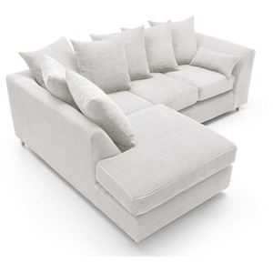 White Jumbo Cord Corner Sofa in White Left shot 4979992