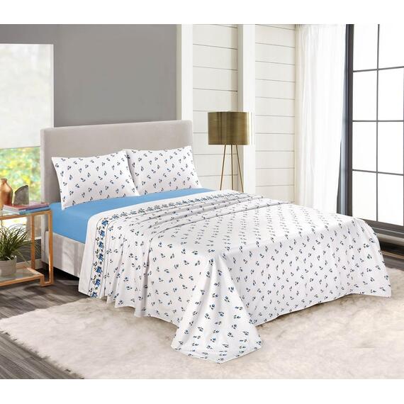 Rosebud Flannelette Sheet Set