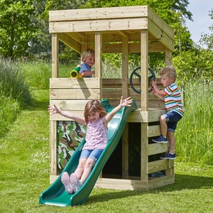 Den Set / 222cm Wooden Lookout Tower Playhouse with 6ft Slide shot 5043038