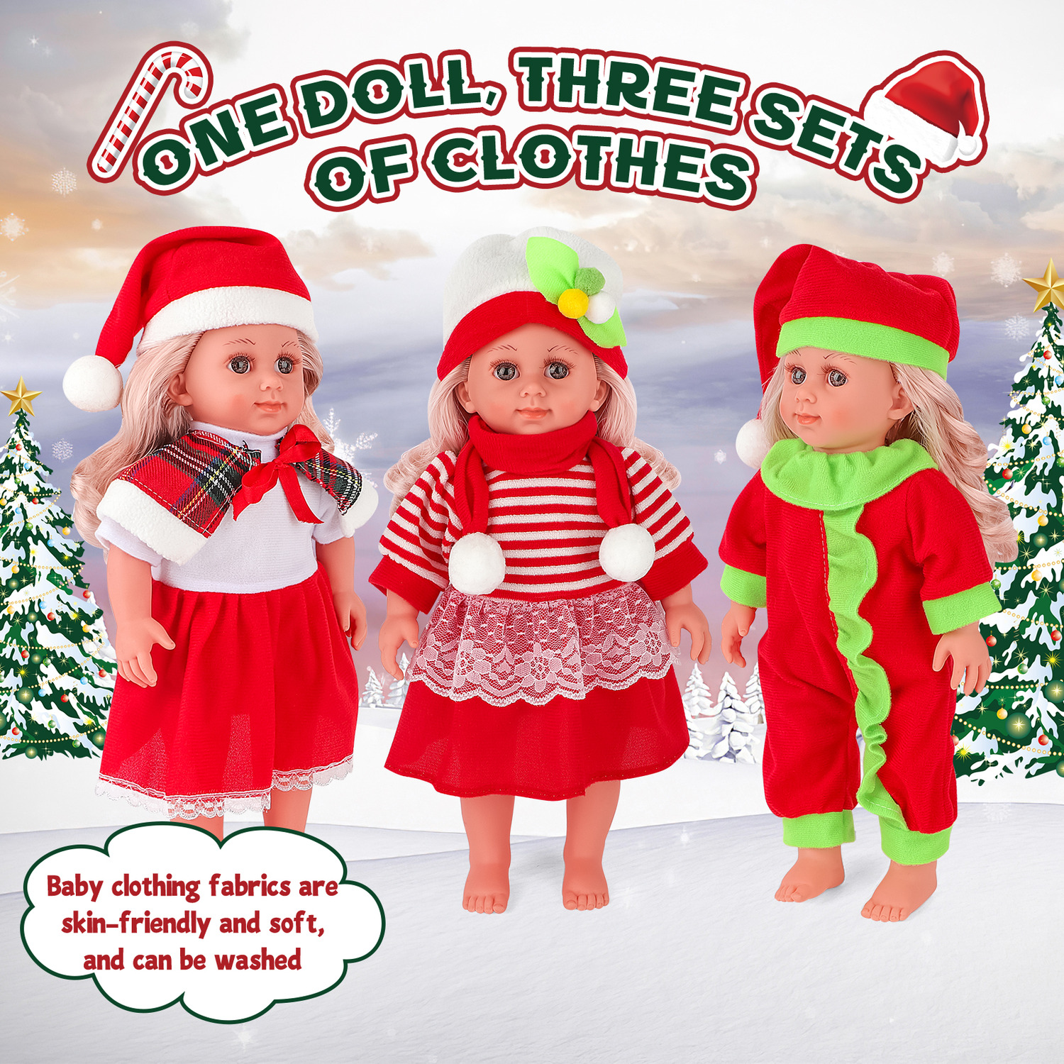 Doll Christmas Clothes Qocolhg Baby Dolls Christmas Dress Up  Accessories,20cm Dress Up Clothes Christmas Dress Set For 30cm Dolls With  Accessories