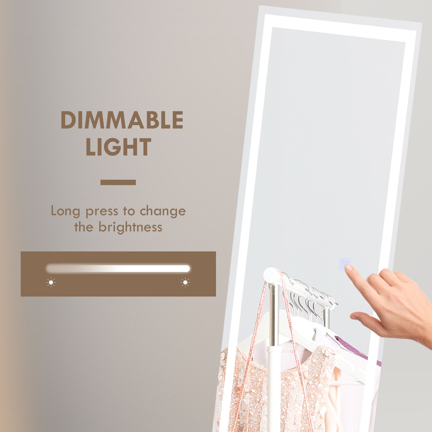 Full Length Mirror 3 Colour Dimmable